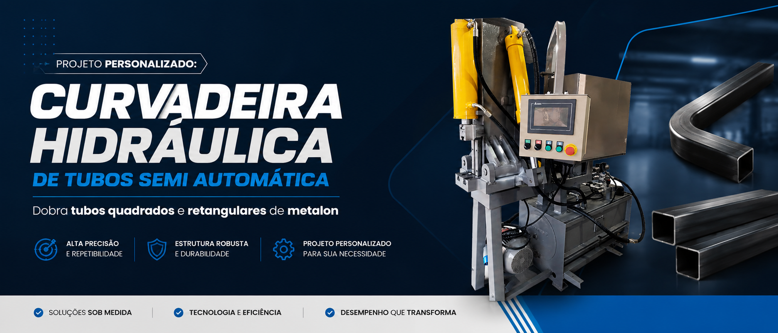 Projeto personalizado: Curvadeira Hidráulica de Tubos Semi Automática — Zennyt