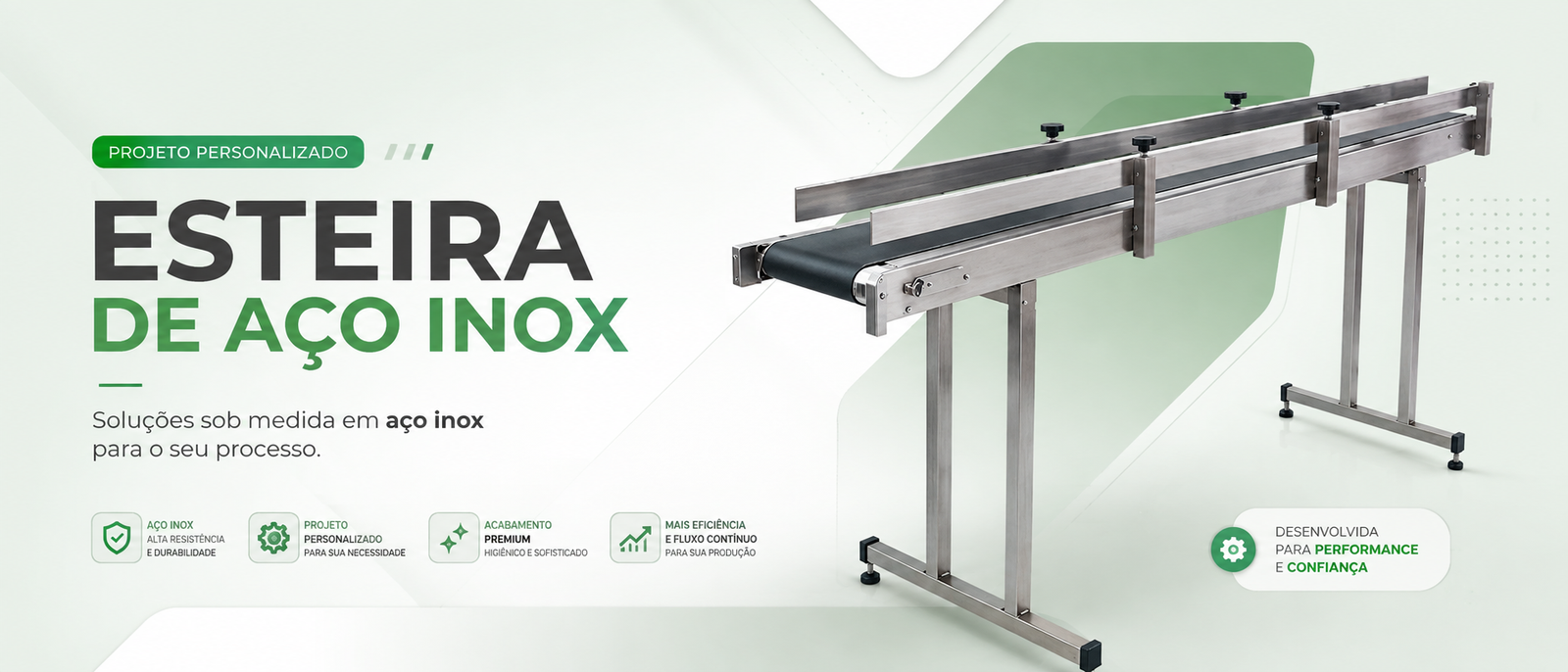 Projeto personalizado: Esteira de Aço Inox — Zennyt